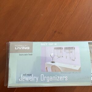 Silver Wall Mount Jewelry Organizers - Set of 2